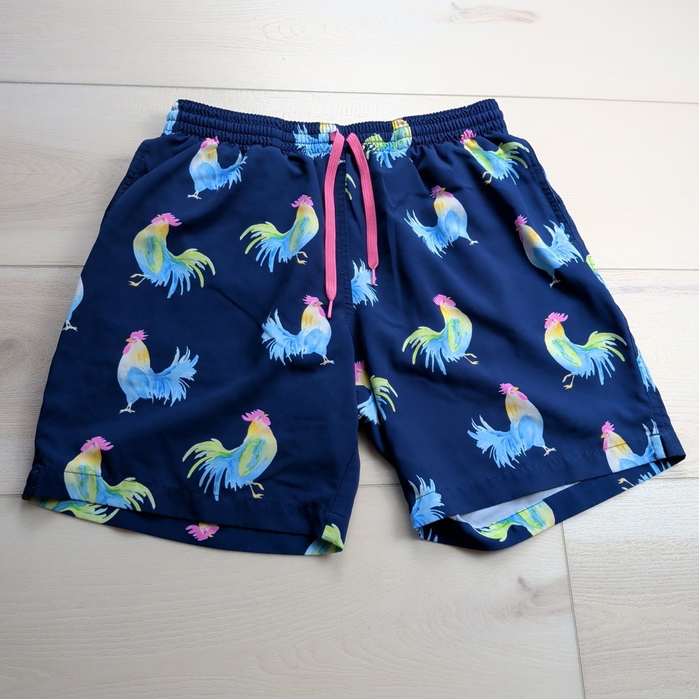 Chubbies The Fowl Play Swim Trunks Mens Large Shorts Mesh Lined 7" Beach Surf